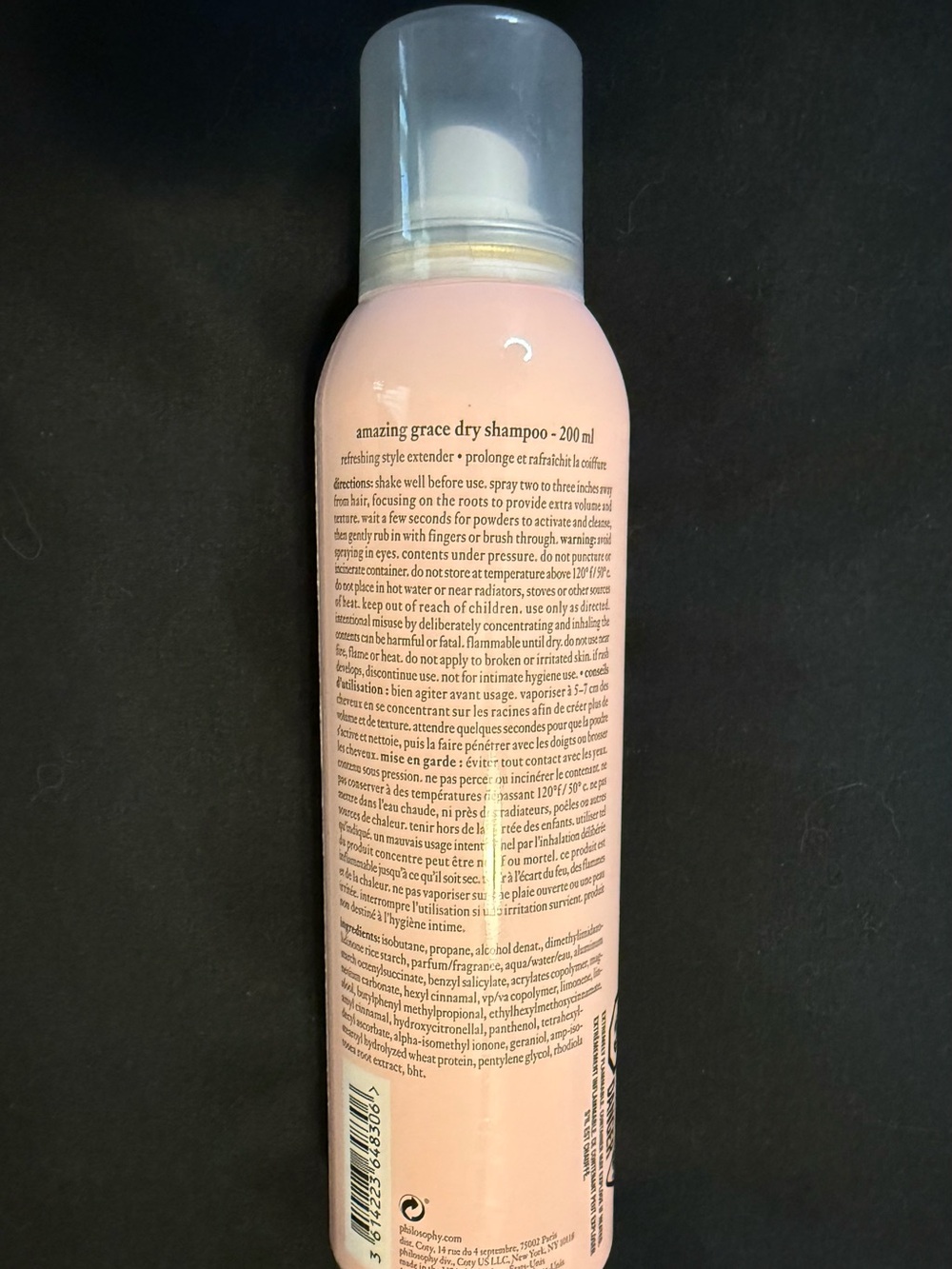Philosophy Amazing Grace Dry Shampoo Refreshing Style Extender 4.3 oz - Picture 2 of 2